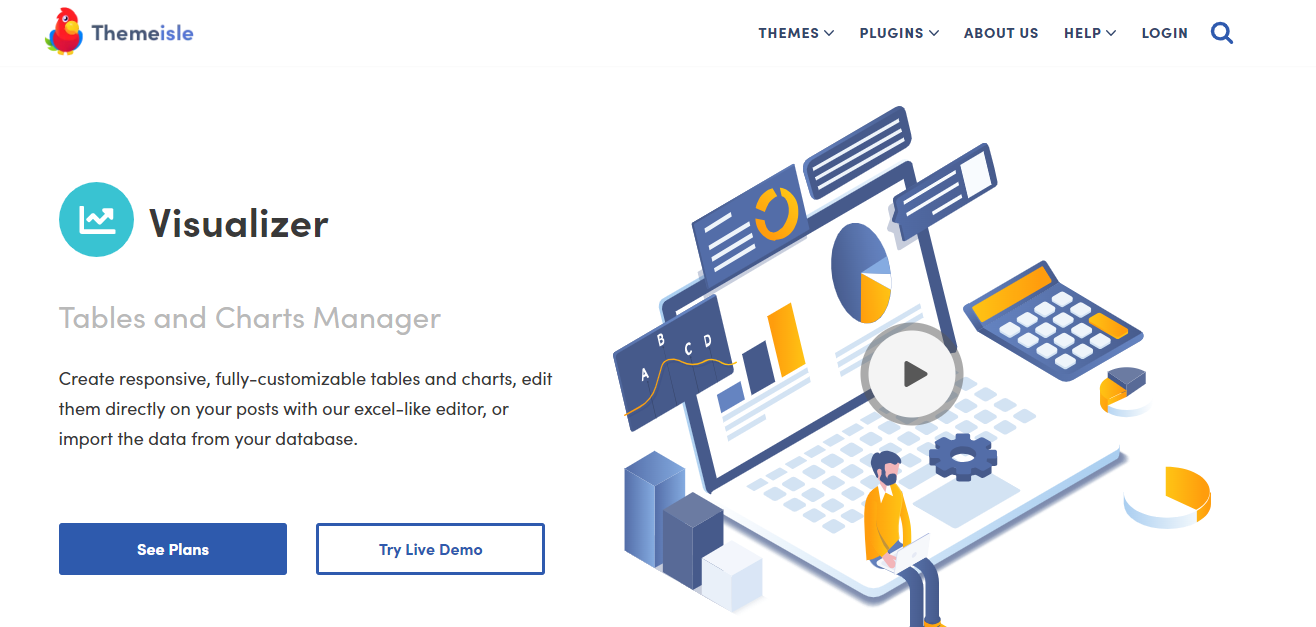 Visualizer is a tables manager developed by ThemeIsle, the company behind some popular WordPress themes and plugins.