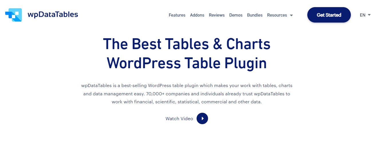 As the name suggests, wpDataTables is a plugin for creating data tables and charts. 