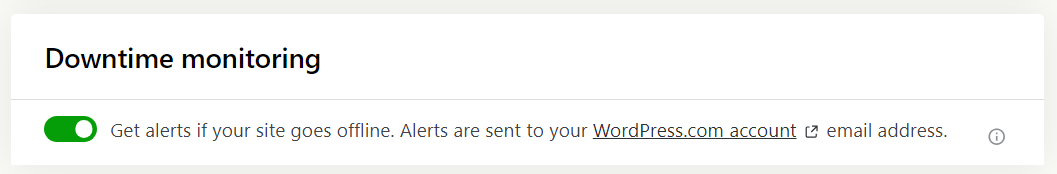 toggling on downtime monitoring