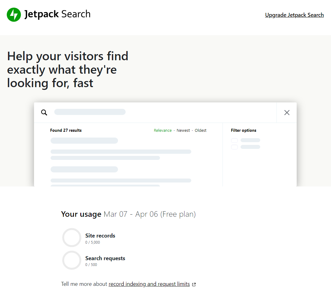 Jetpack Search preview