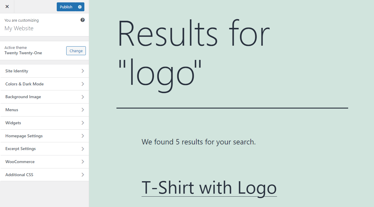using the customizer 