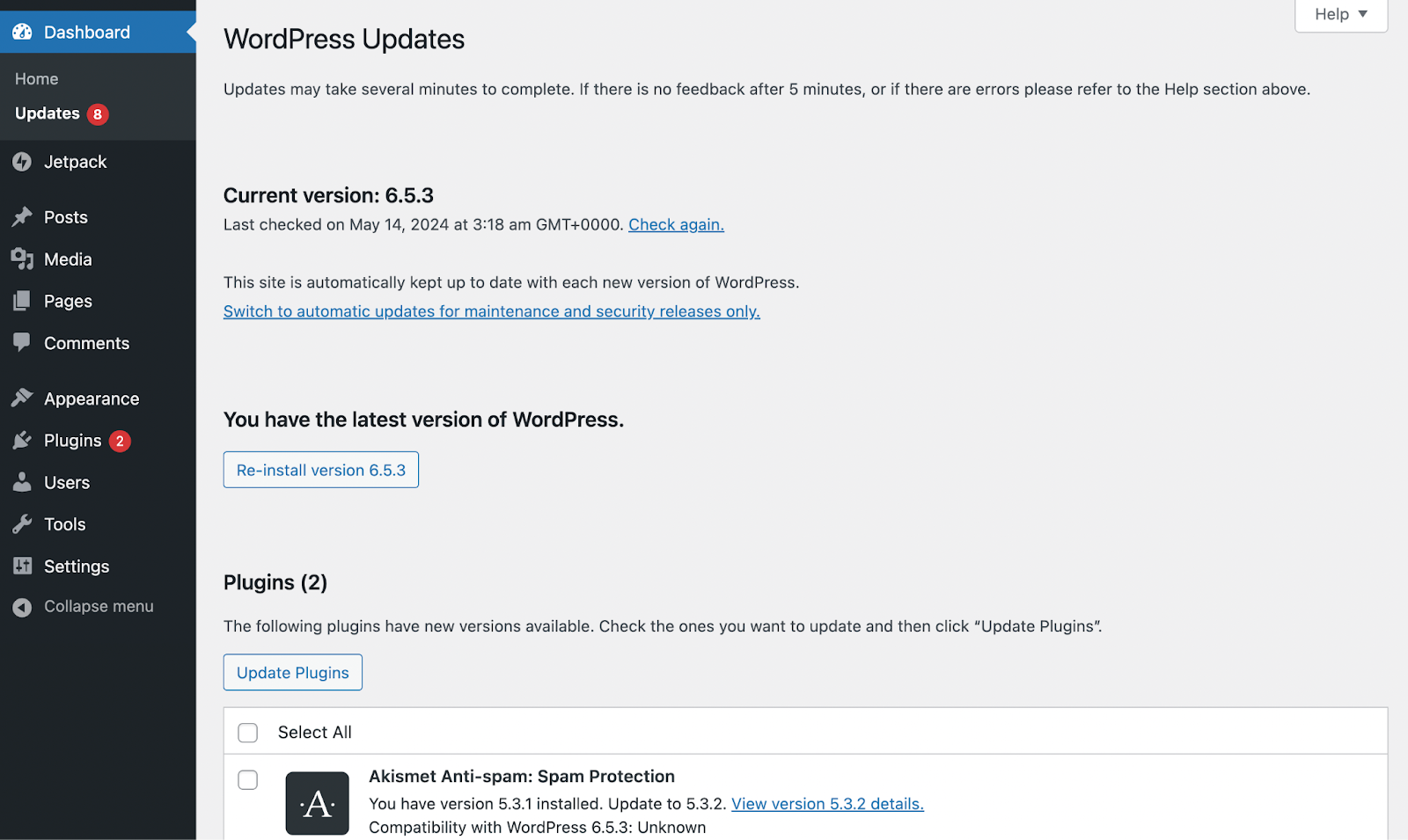 You'll see a red notification when you have any available updates, but you can still check these at any time. 