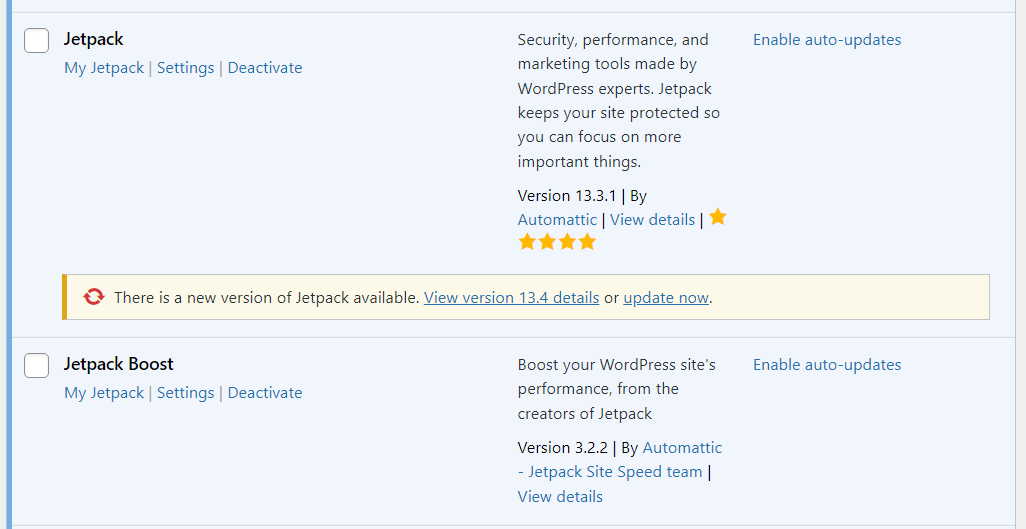 If you’re too busy to check your site every day, you can enable auto-updates for each plugin This is a simple measure.