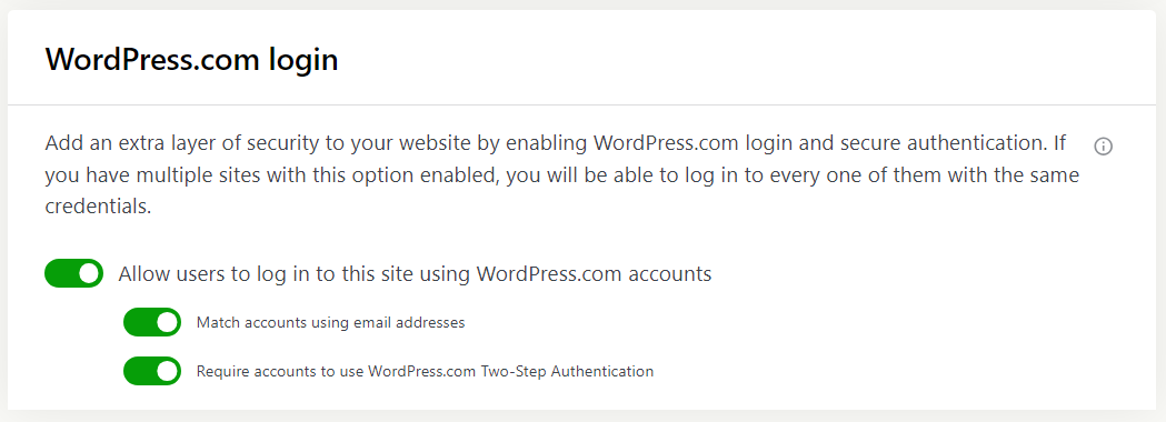 If you use Jetpack, you’ll also have access to two-factor authentication (2FA) functionality, which you can use to further protect the login page.