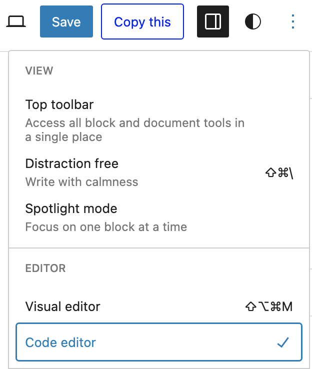 finding the code editor