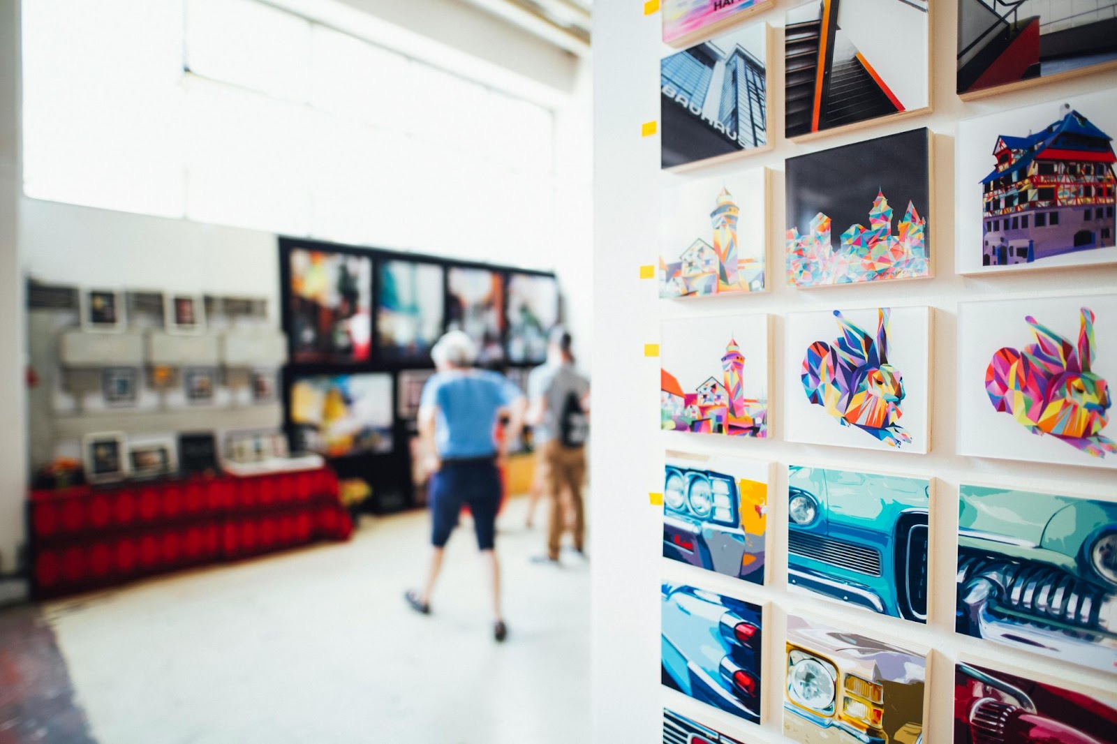 art gallery full of paintings