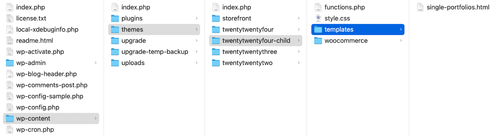 adding a template to a child theme