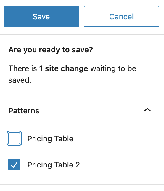 saving a pattern