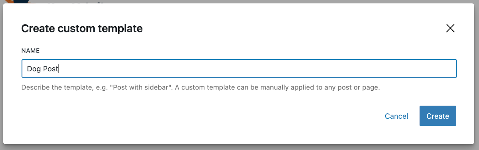 naming the custom template