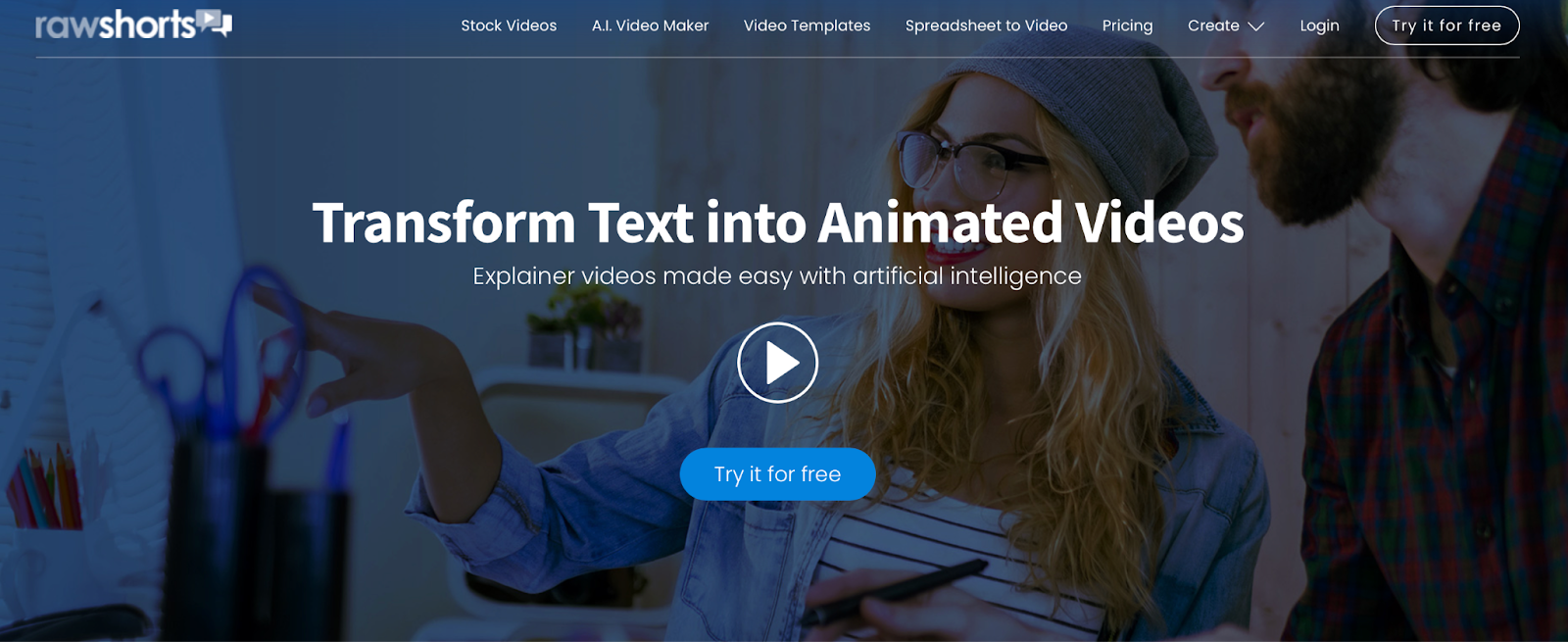 Raw Shorts is an AI video editor that enables you to quickly create animated videos from text like spreadsheets, articles, and blog posts.