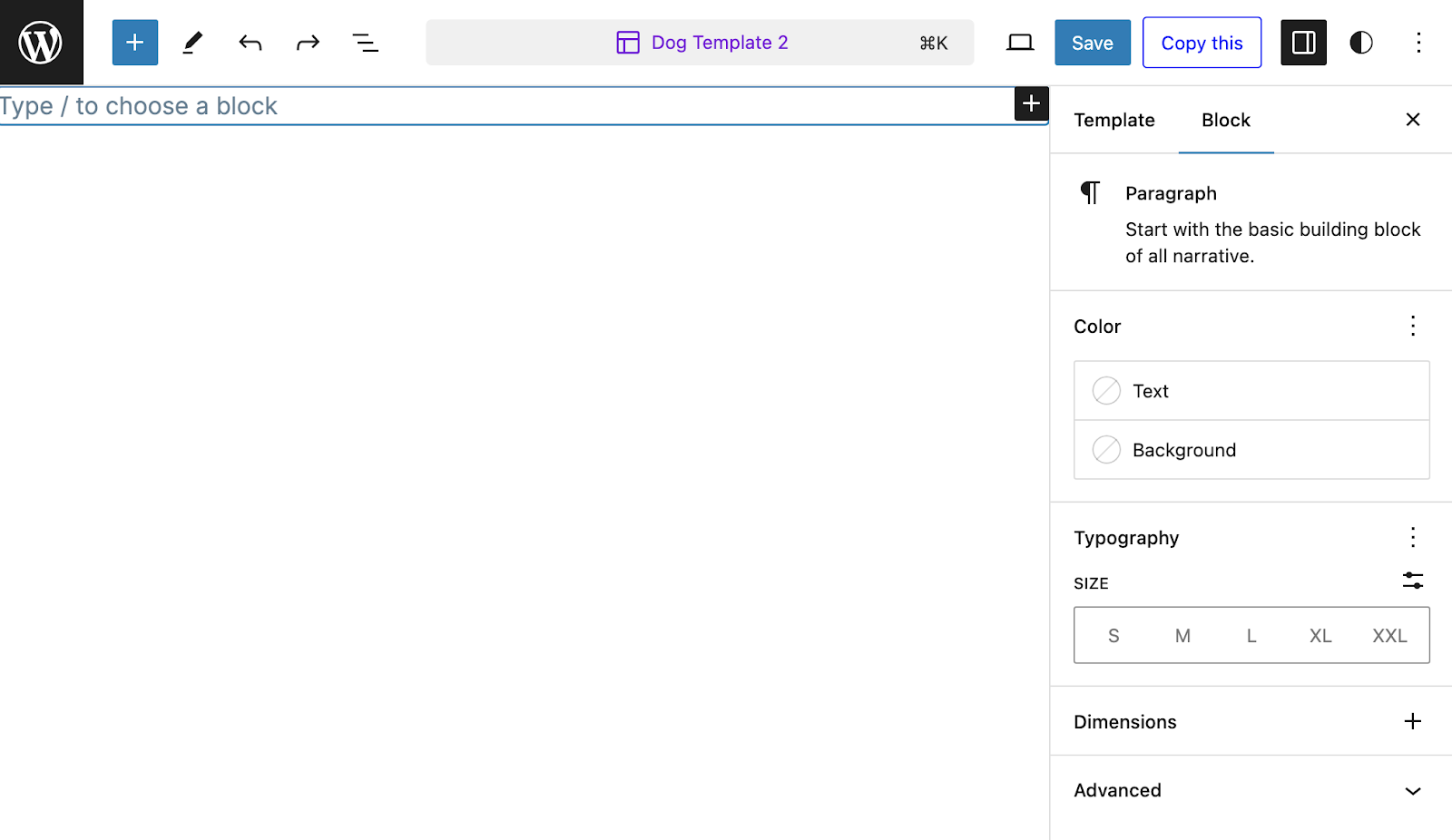 shortcuts for the block editor