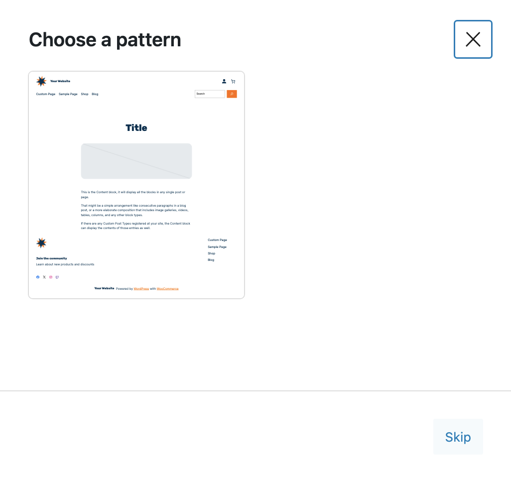 choosing a pattern