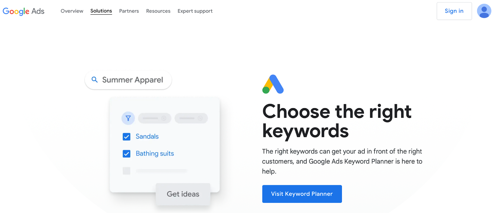 Google Ads Keyword Planner CTA - A good SEO strategy starts with keyword research. All you need is a Google account.