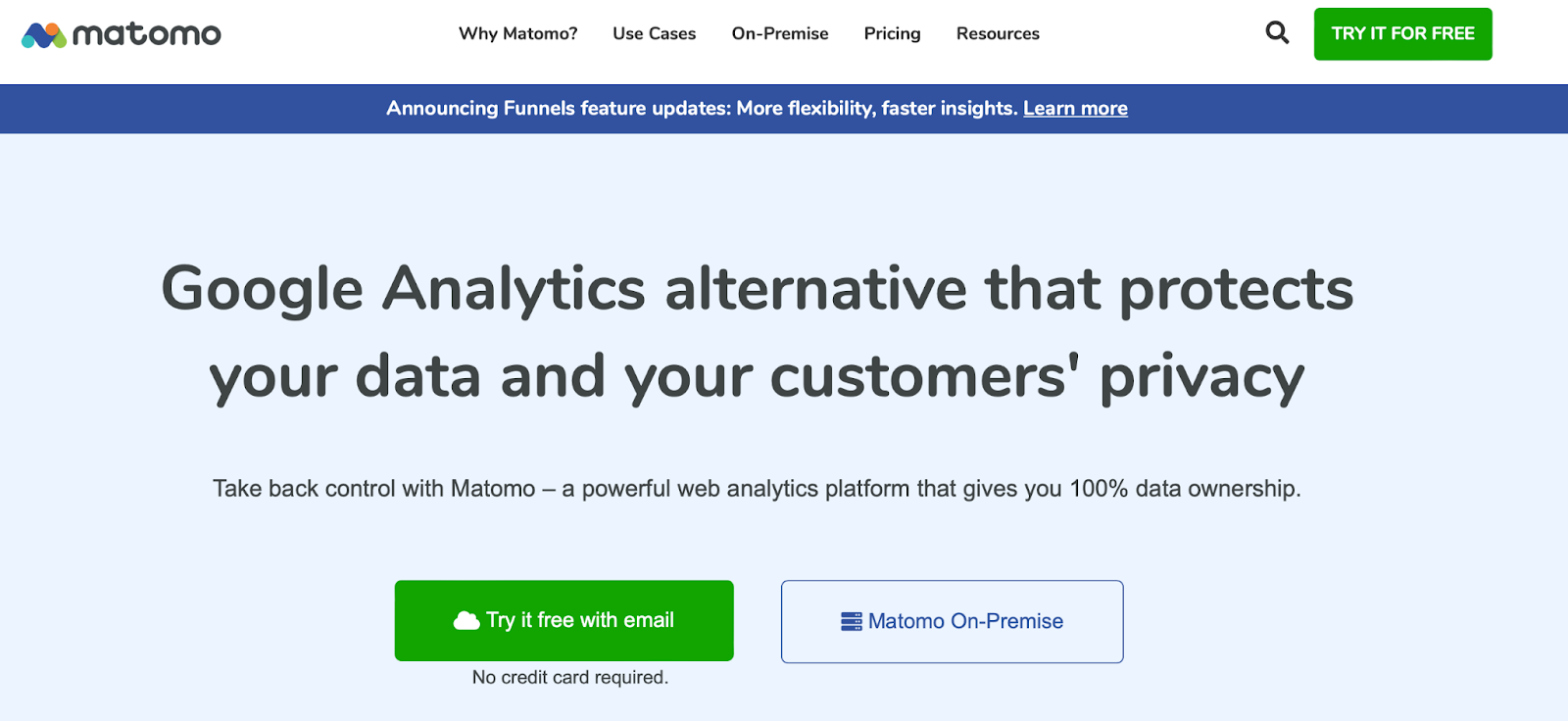 Matomo es un plugin independiente de analítica para WordPress. Sin embargo, también tienes la opción de importar tus datos de Google Analytics para conservar toda la información pasada y actual en un solo lugar. 