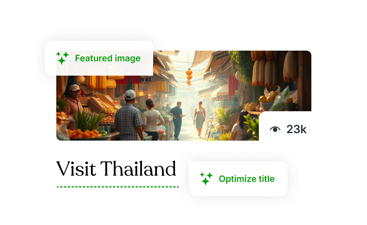 Jetpack AI optimisant le titre et l’image à la une d’un article