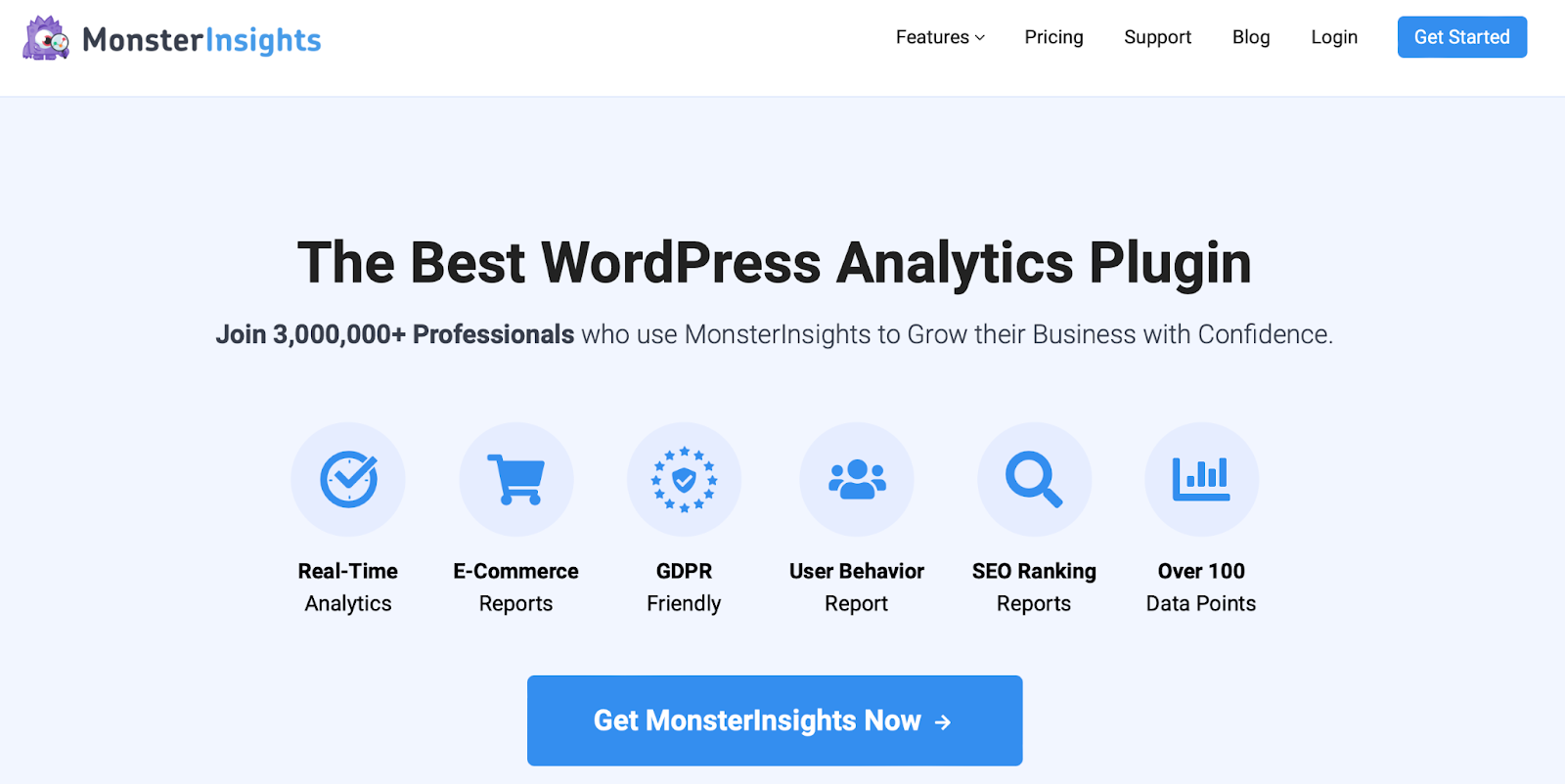 MonsterInsights ofrece seguimiento de formularios, analítica de WooCommerce, seguimiento de eventos y mucho más.