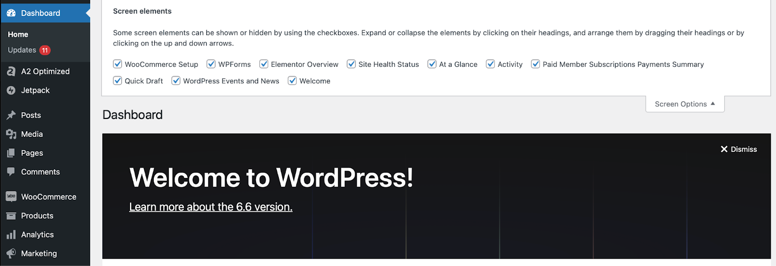 To disable some of these widgets, simply uncheck the box(es) beside the relevant options.