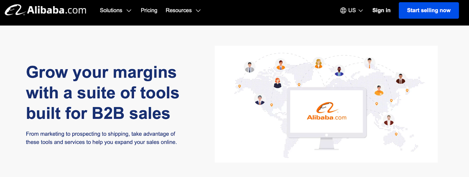 Alibaba Marketplace est une autre excellente option si vous ne souhaitez pas configurer et gérer votre propre boutique. 