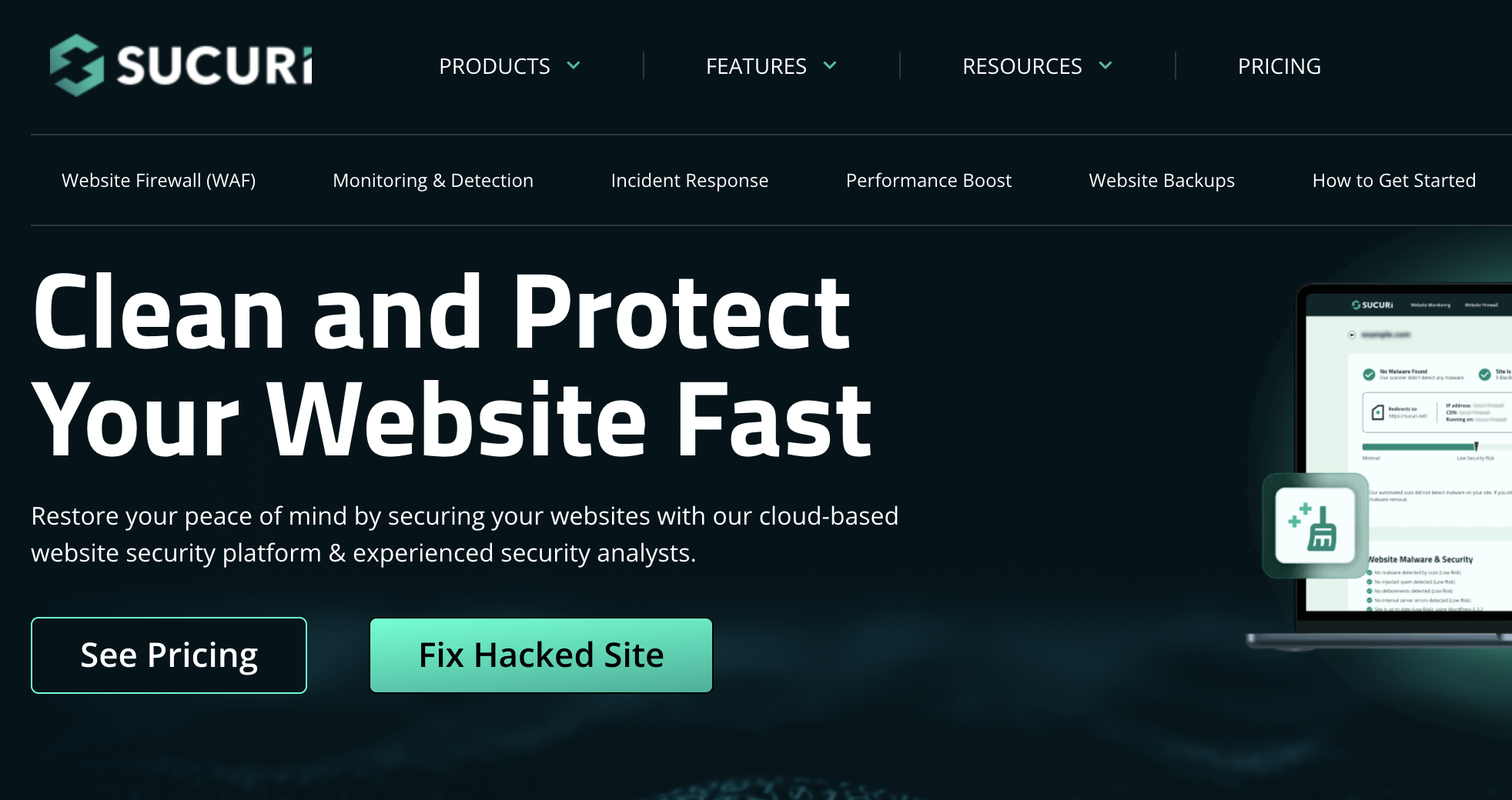 Sucuri homepage