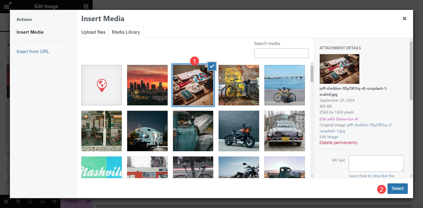 inserting media into the media library