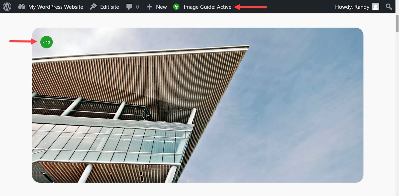 activating the image guide tool