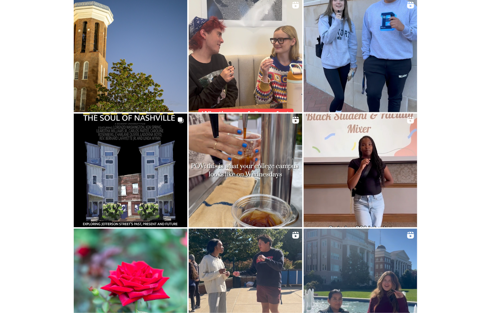 Belmont University Instagram feed