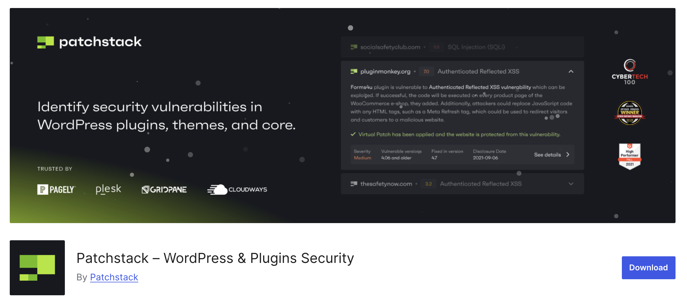 Patchstack plugin page in the WordPress repository