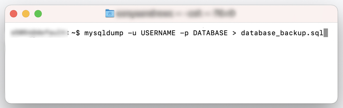 entering your database name