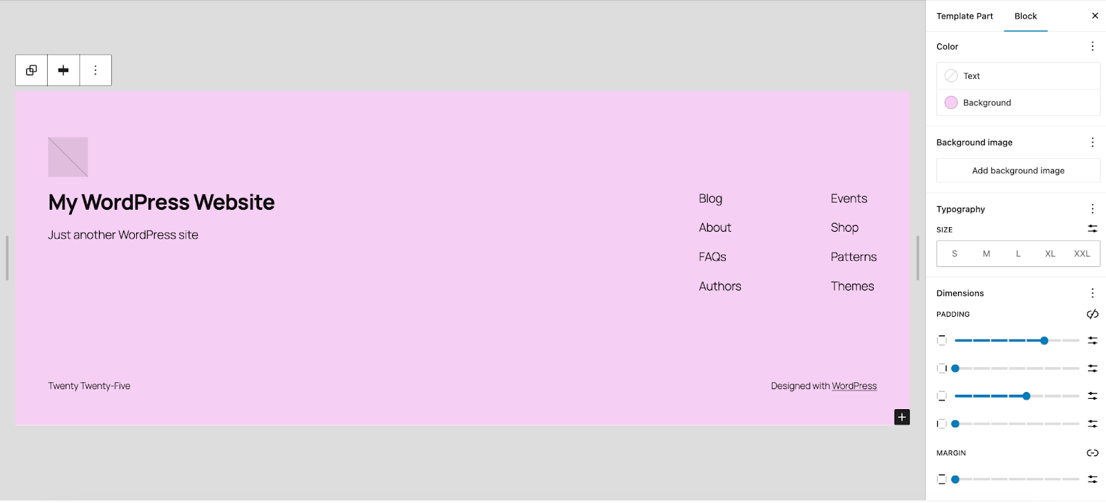 changing the background color of the footer