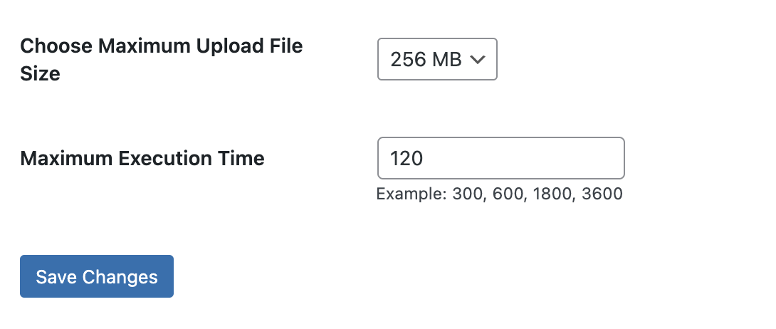 choosing a maximum upload file size
