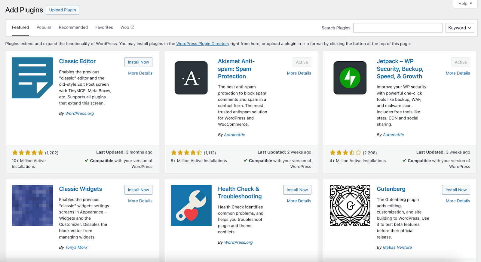 adding plugins in WordPress