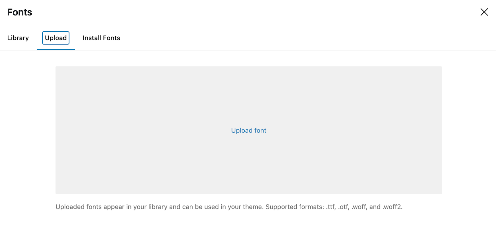 option to upload a custom font
