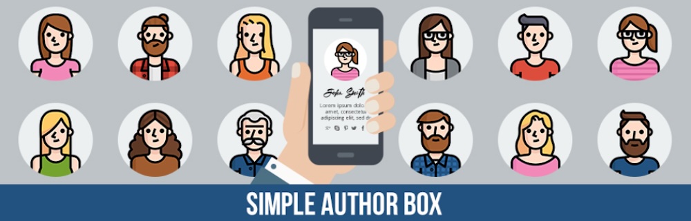 Captura de pantalla de Simple Author Box con iconos de distintas personas