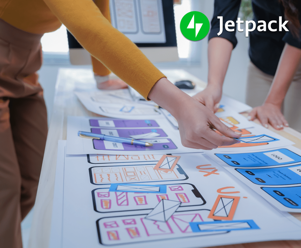 Designers mapping out UI components.