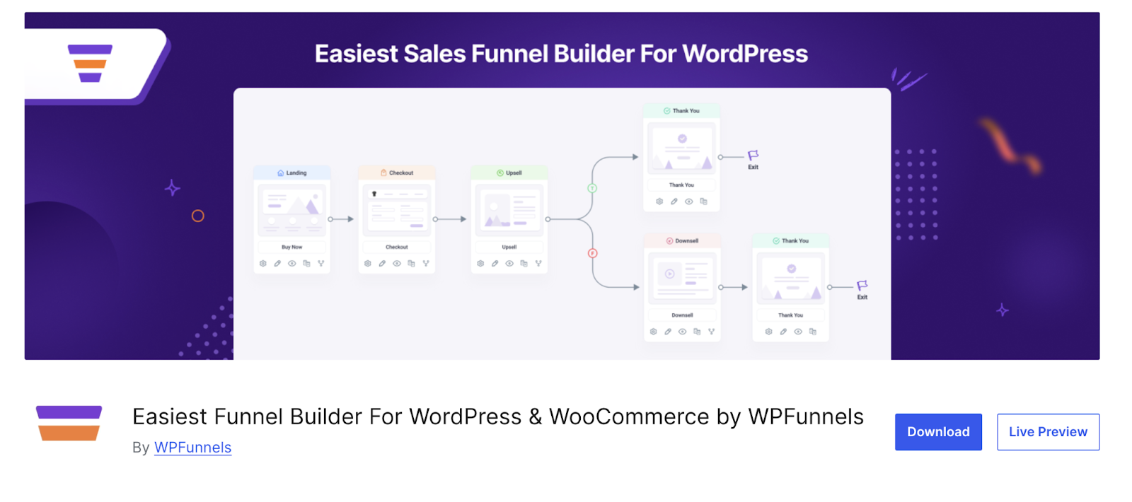 WP Funnels WordPress plugin as seen in the WordPress Plugin Repository on WordPress.org