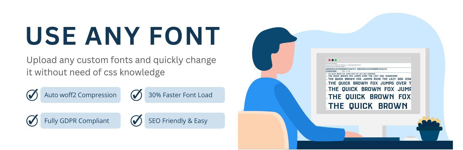 Use Any Font plugin with a checklist of features
