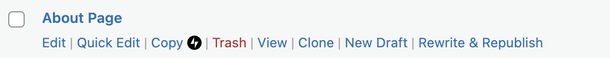 options to clone or create a new draft underneath a post
