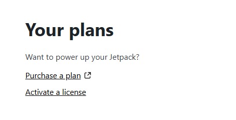 Vuelve al panel de administración de WordPress y haz clic en Jetpack → My Jetpack. En la sección Tus planes, selecciona Activar una licencia.