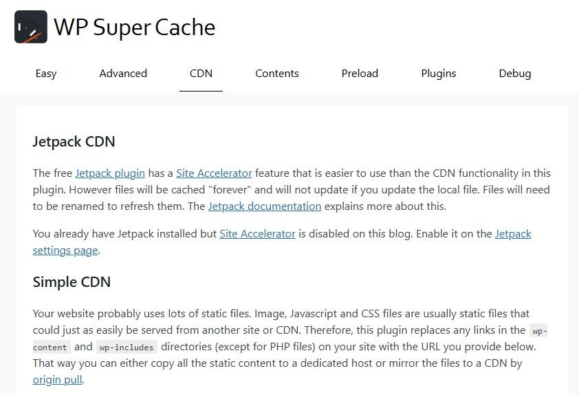 Jetpack CDN options and settings