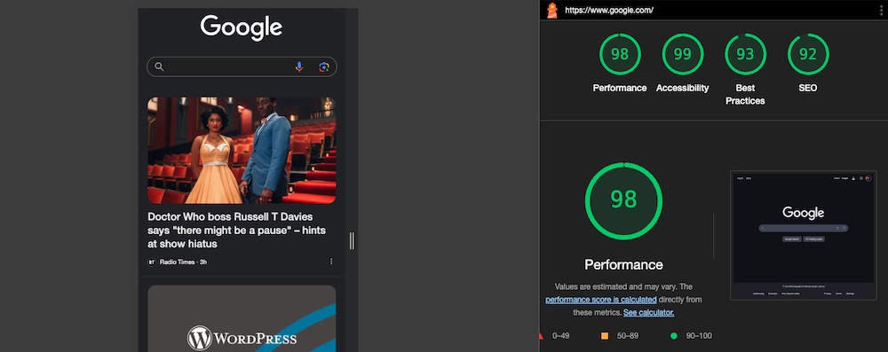 Chrome DevTools in action on a site