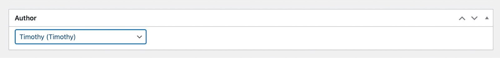the author field in the classic editor
