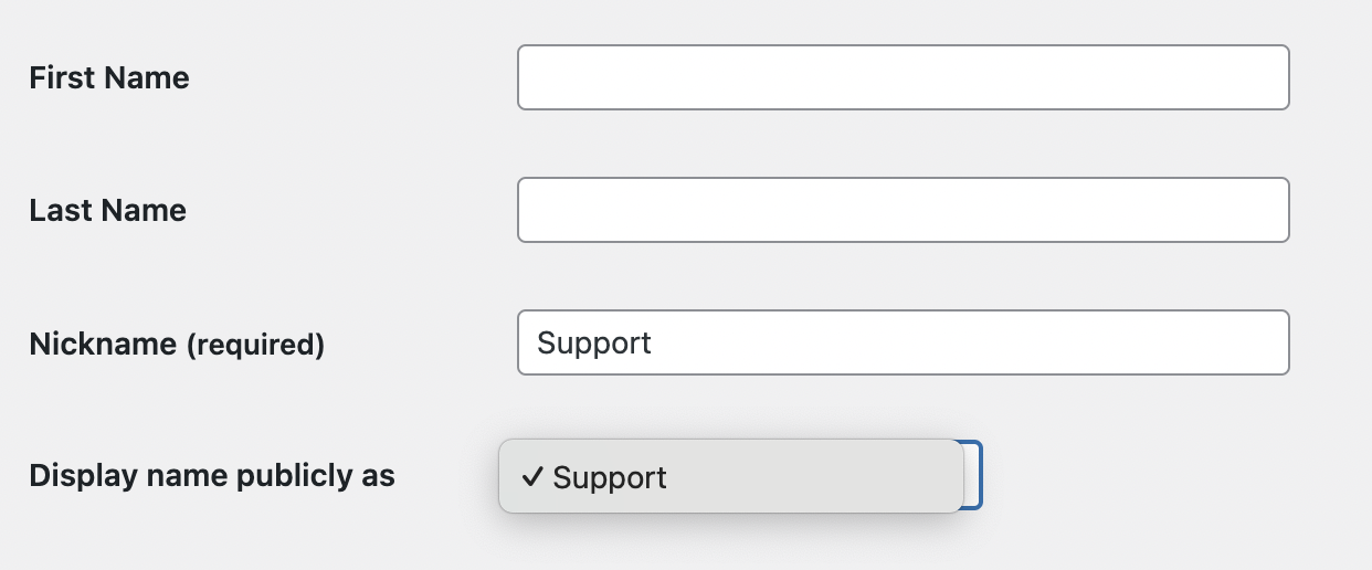 editing the Display name field