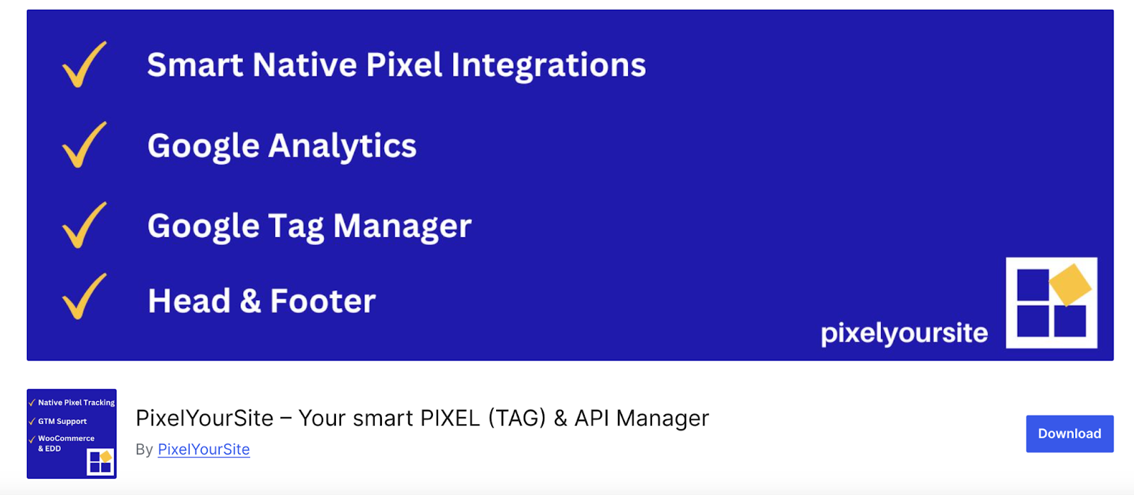 PixelYourSite plugin page