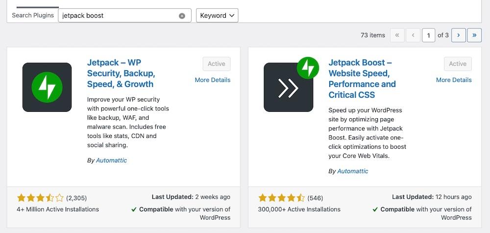Jetpack plugins in the WordPress repository