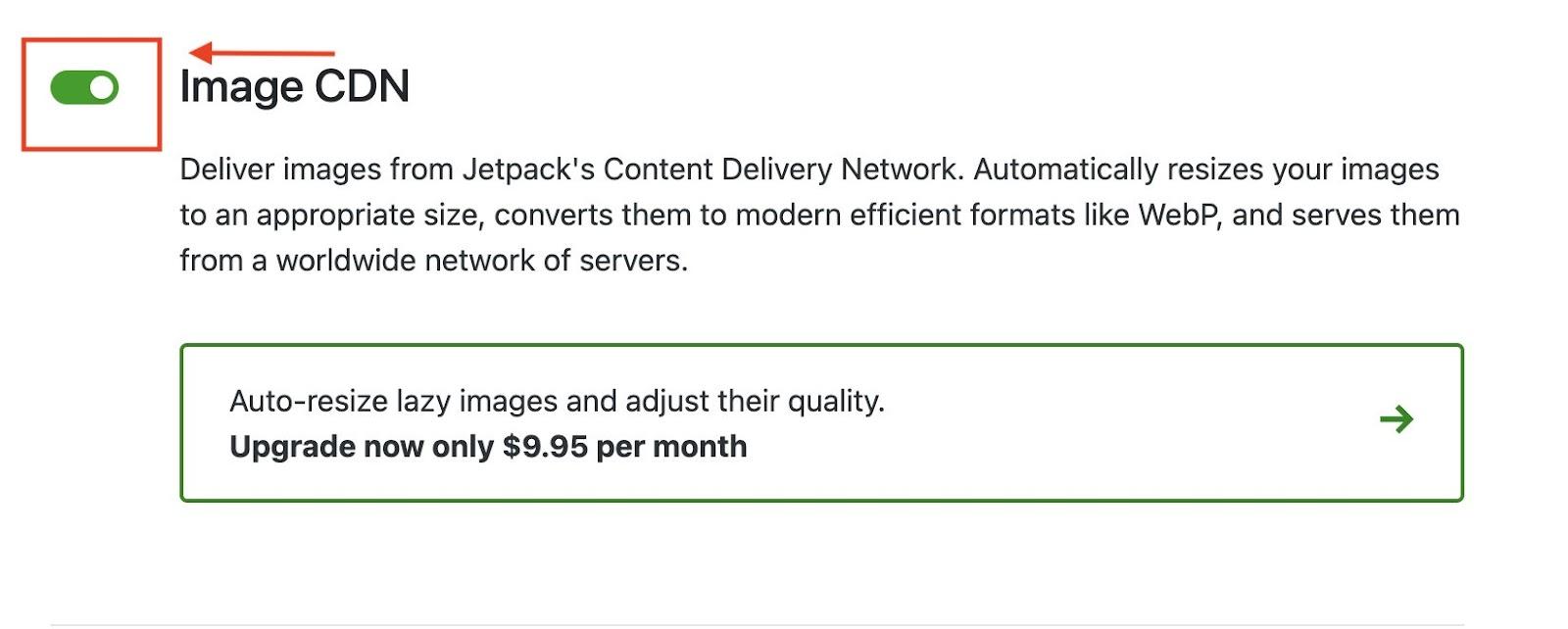 Image CDN option in Jetpack Boost