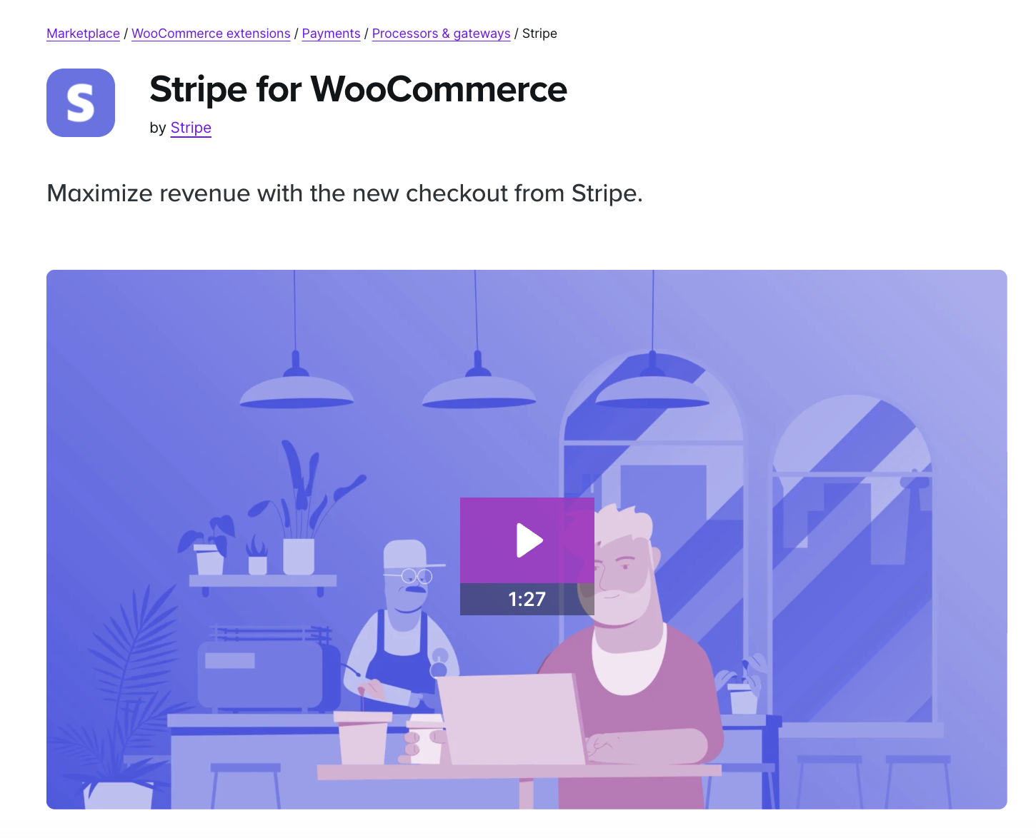 Stripe for WooCommerce extension page