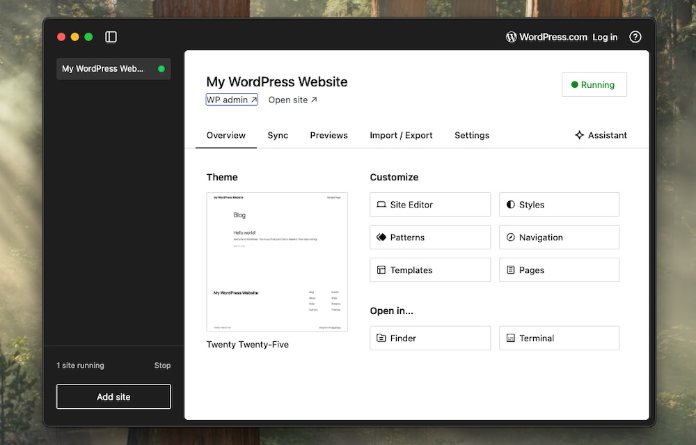 using WP Admin to log into a Studio site