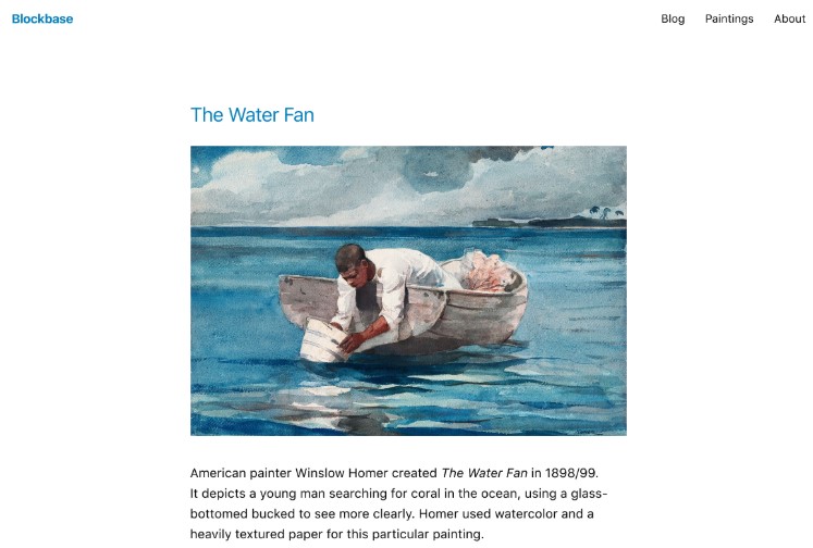 WordPress website built with the minimalist block based theme - Blockbase.