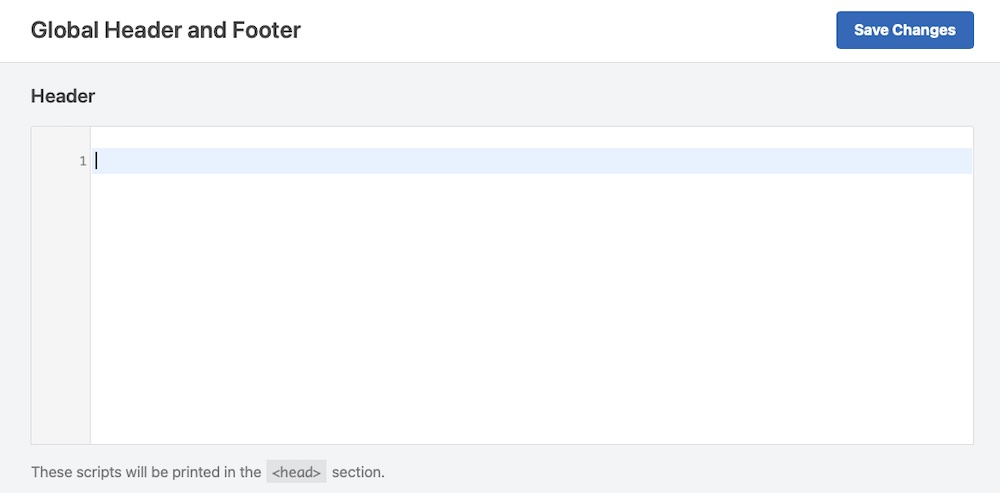 opción para editar el código del encabezado