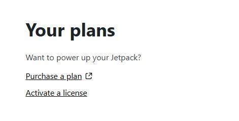 Power up prompt form the Jetpack dashboard asking to activate your license.